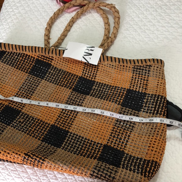 Zara plaid woven tote bag - Picture 5 of 10